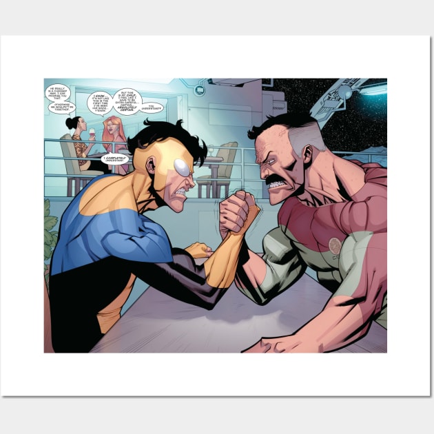 invincible vs omni man Wall Art by super villain